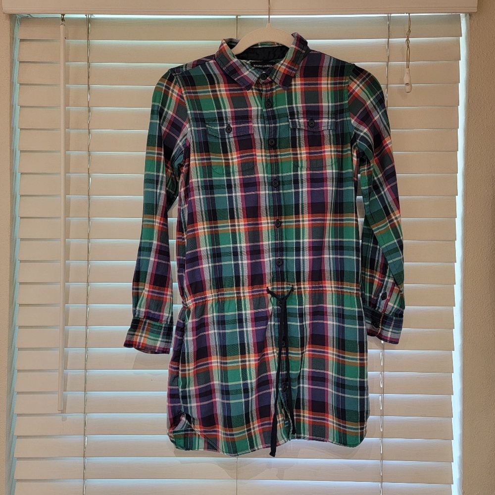 Ralph Lauren Blue Label Colorful Plaid Kids Dress